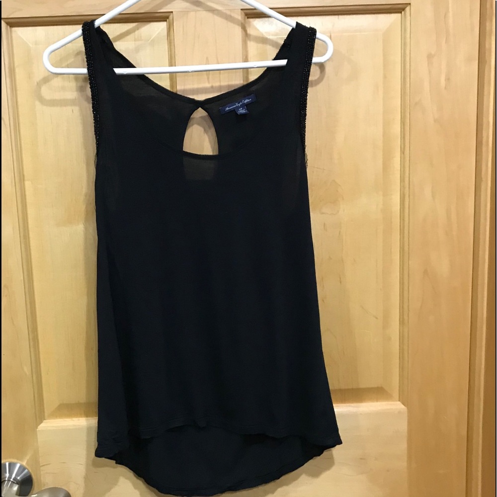 American Eagle beaded trim tank top size S